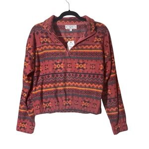 Hippie Rose Aztec Fleece Pullover Women’s Medium Half Zip NWT